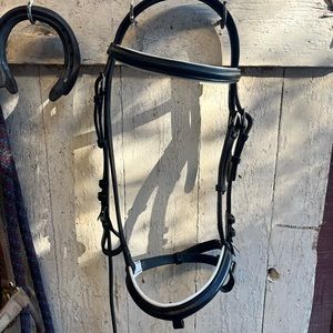 Black Cob/Horse Bridle (dressage, english)